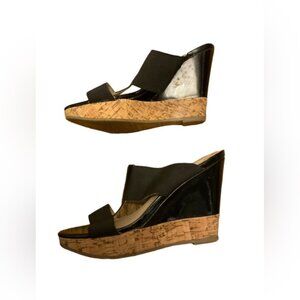 Andrew Geller | Black Wedges with Tan Base | Size 6.5